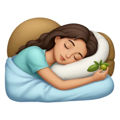 Brunette girl sleeping olive skin sticker