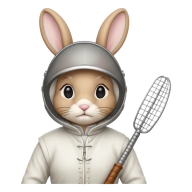 a fencing bunny sticker