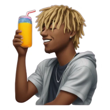Juice Wrld drinking a Faygo sticker