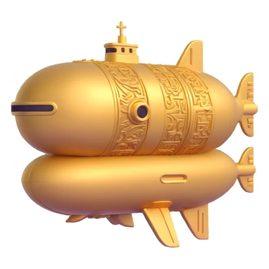 underwater ancient Anunnaki golden submarine rounded shape with cuneiform and ornate carvings sticker