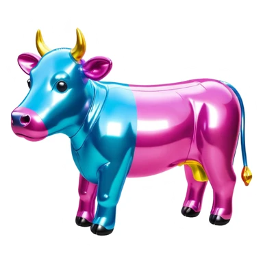   jeff koons style inflatable SPAM cow sculpture  sticker