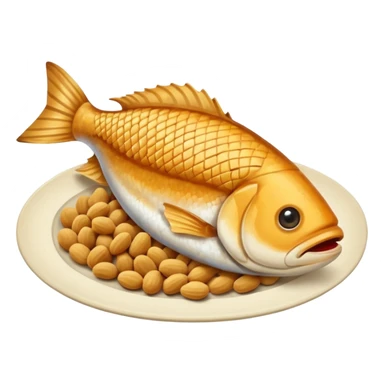 fish and peanut indonesian food sticker