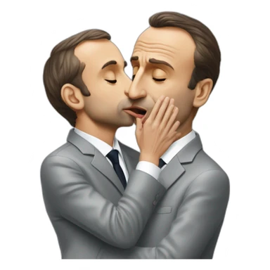 emmanuel macron kissing eric zemmour sticker