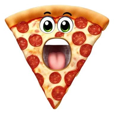 ￼ sentient pepperoni pizza going crazy sticker