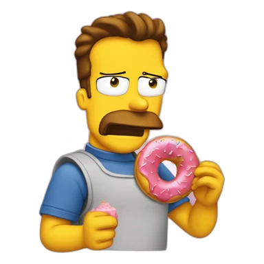 Bart Simpsom qui mange un donut sticker