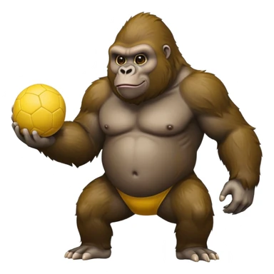 Gorilla with yellow kickball sticker