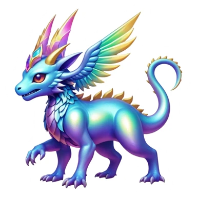 Epic divine legendary complex detailed iridescent gradients aesthetic-Fakémon-creature-scenery sticker