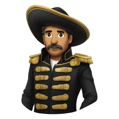 Cristobal colon capitan navegante con sombrero negro sticker