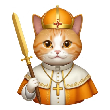 cat with trump hair and pope clothes sticker