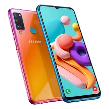 Hyperrealistic ultra detailed 3D rendering and isolated, 8K HD, Must be visual appealing, not blurry, no emoji icons, no emoji faces. A Samsung galaxy a16 cellphone, inside of a vibrantly colored phone case on the back of phone, with the screen of phone turned on. 8k, DPI 300 sticker