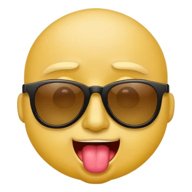 arrogant emoji wearing dark sunglasses sticking its tongue out sticker