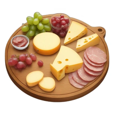 full cheese charcuterie platter on wooden board sticker