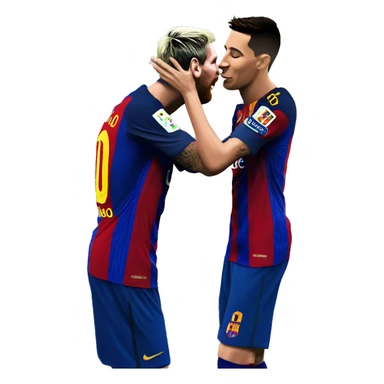 Messi kissing Ronaldo sticker