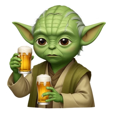 Yoda avec une bierre sticker
