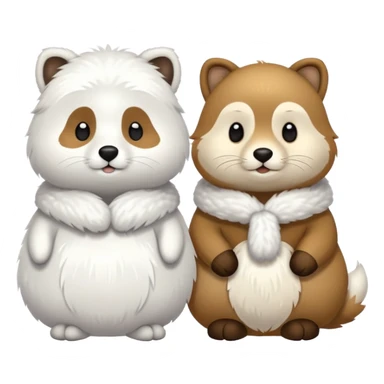 deux animaux russes sous la neige sticker
