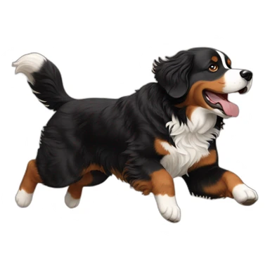 bernese mountain dog jumping over a brown hair girl sticker