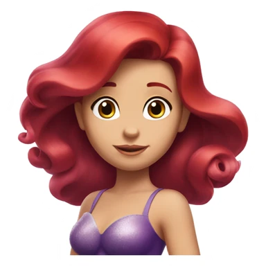 Ariel-the little mermaid-purple top-red hair sticker