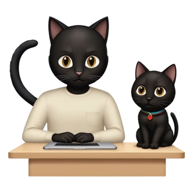 Black Cat talking to Steve Jobs  sticker