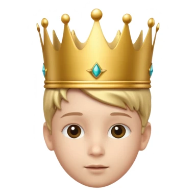 Royal Kid with fancy crown head 3d with real face sticker