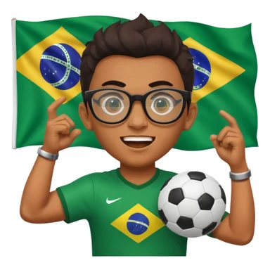 make an guy called pedro who is dancing with a football and playing brazzilian phonk and hee has glasses and is and make it look like hes listening to brazzilian phonk so it has a brazil flag and text saying phonk on it and give him demon laser eyes phonk demon tuff boii  sus phonk brazilo! sticker