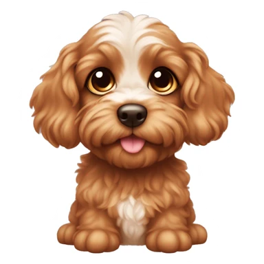 •	Puppy Eyes Emoji: Your Cavapoo looking up with big, heart-melting eyes. Maybe add sparkles or tiny hearts around the eyes to show how cute they are ( the color of do should be brown   sticker