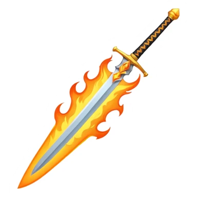 sword on fire emoji style
- Designs that remind you of the blade of Japanese animation extinction sticker