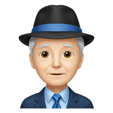 elderly wearing Blue Neckties and black Hats sticker