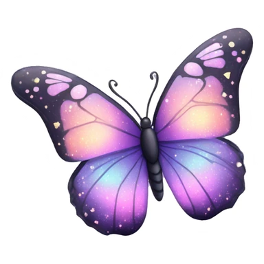 sparkly pastel black galaxy butterfly sticker