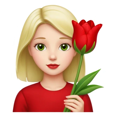 Fairytale girl holder tulip sticker