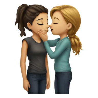 Girl kiss girl sticker