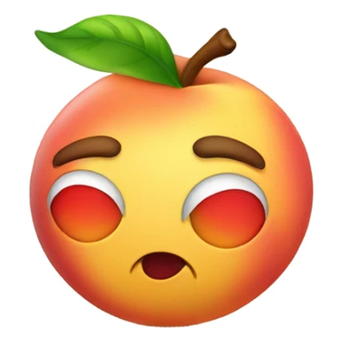 Curvy peach sticking tongue out  sticker