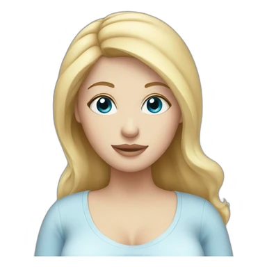 White Pregnant Woman With Blonde Hair And Blue Eyes sticker