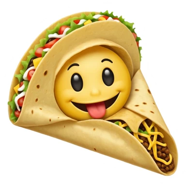 Smiley face eating a big toe taco sticker