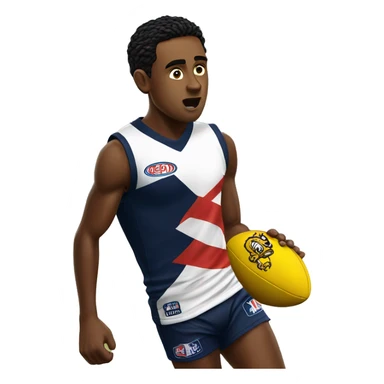young afl player in action sticker