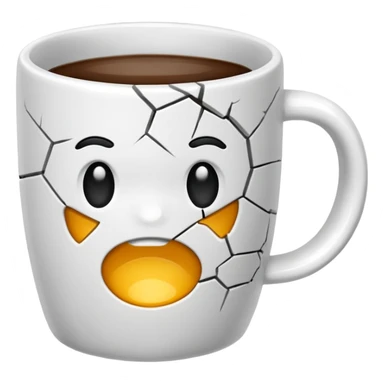cracked mug no face sticker