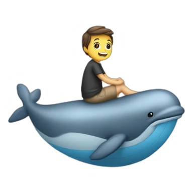 Un humain sur une baleine sticker