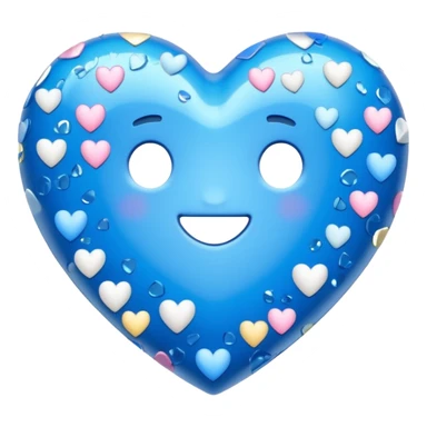 blue heart with confetti sticker