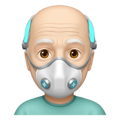 old man with simple ambulance mask  sticker