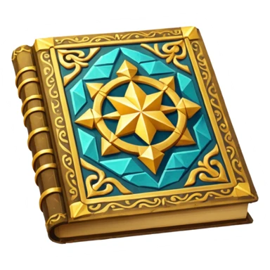 fantasy magic golden book low poly sticker