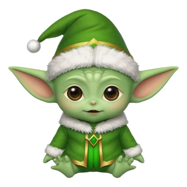 baby yoda elf christmas sticker