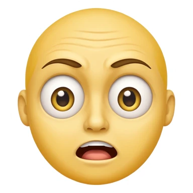 emoji generic yellow face but stressed and excited at the same time sticker