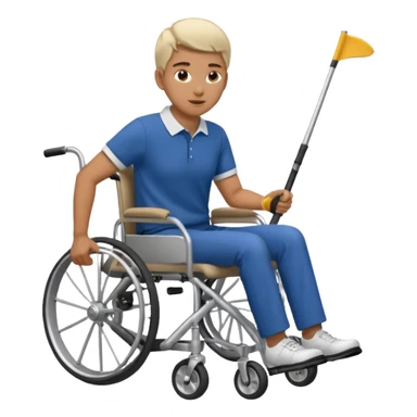 a golfer knocking someone off of their wheelchair sticker