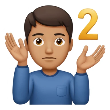 man frowning holding up numbers 6 in left hand and 7 in right hand sticker