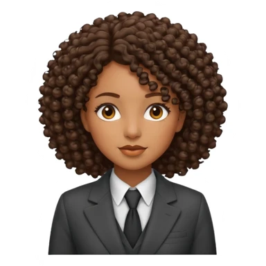 curly-haired black woman in a suit sticker