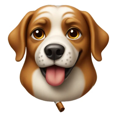 Dog with a cigar sticker