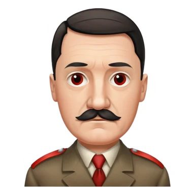 adolf hitler with a square mustache and a red band on his arm sticker
