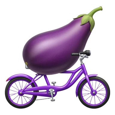 a eggplant riding a bike  sticker