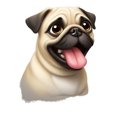 Pug with tongue out  sticker