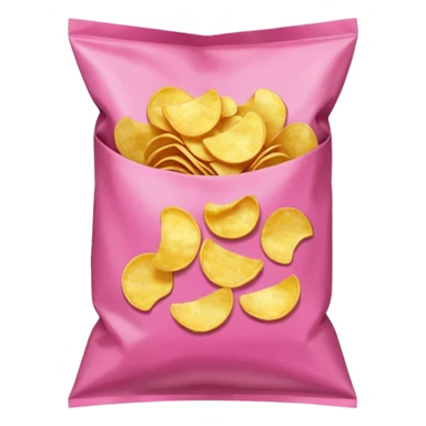 Pink bag of potato chips sticker
