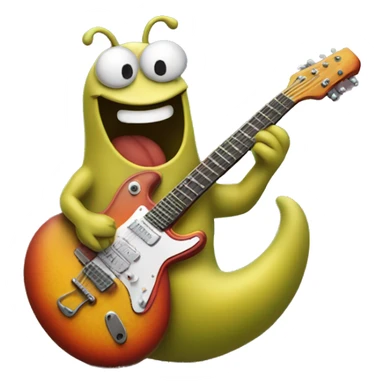 Happy slug playing electric guitar sticker